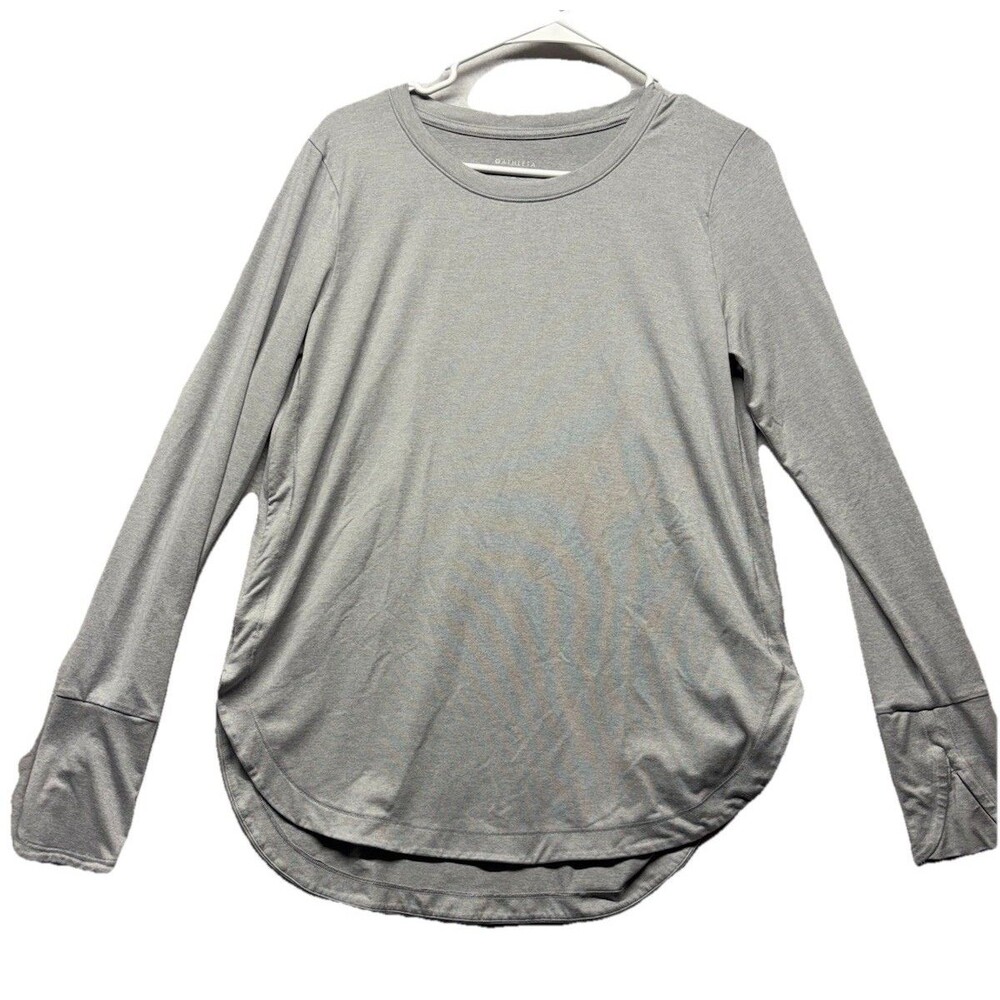 Athleta Women’s Uptempo Active Long Sleeve Top Size M Gray Thumbhole